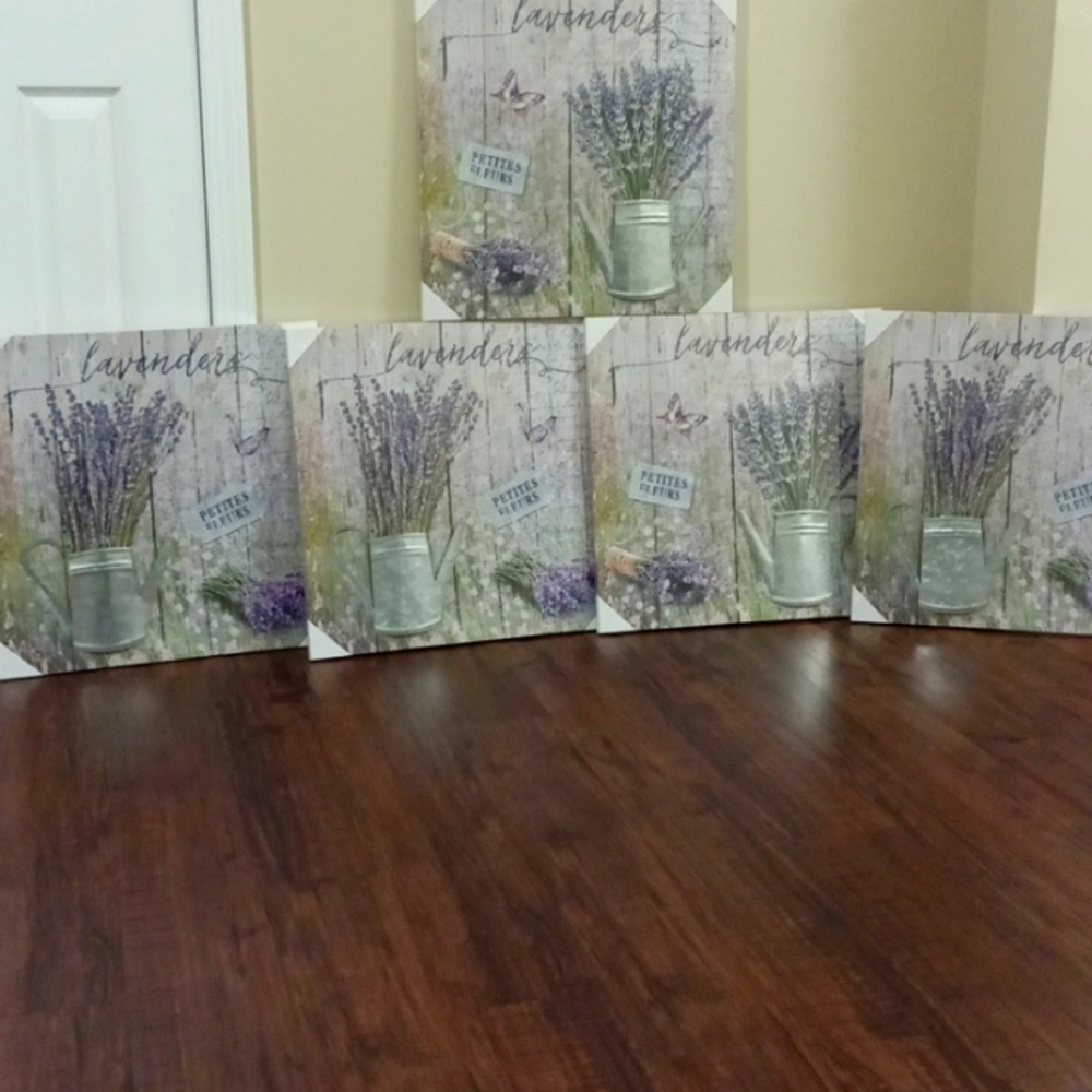 Canvas Prints 2 asst with metal flower pot illusion